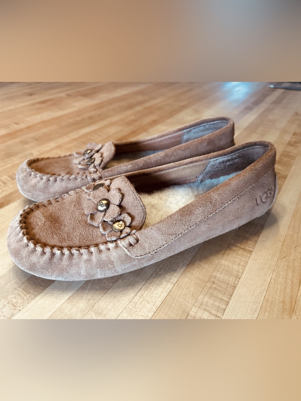 The UGG Ansley Brilliant Suede Moccasin Slippers